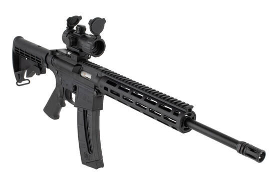 M&P15-22 AR 15 rifle features a Red/Green Dot optic
